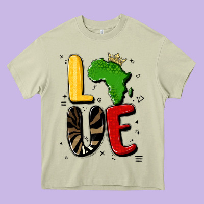 Africa Love Heavy Core Tee Designed By Maliassmallbusiness