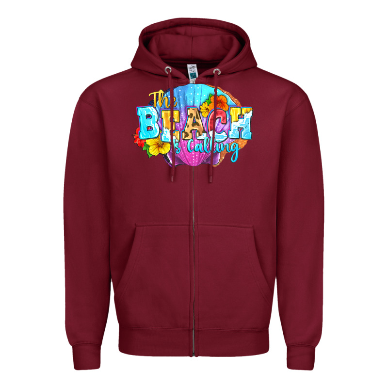 The Beach Is Calling Zipper Hoodie by FaDigitalArtStudio | Teevron