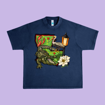 Louisiana State Urban Heavy Tee Designed By Barkaloodesign
