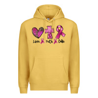 Antique Gold Love Faith cure Breast Cancer Premium Hoodie - FaDigitalArtStudio