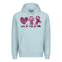 Blue Mist Love Faith cure Breast Cancer Premium Hoodie - FaDigitalArtStudio