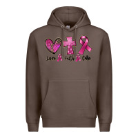 Coffee Love Faith cure Breast Cancer Premium Hoodie - FaDigitalArtStudio