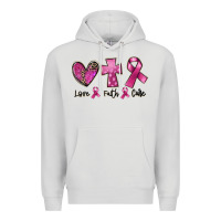 Dove Grey Love Faith cure Breast Cancer Premium Hoodie - FaDigitalArtStudio