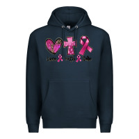 Navy Love Faith cure Breast Cancer Premium Hoodie - FaDigitalArtStudio