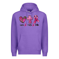 Purple Love Faith cure Breast Cancer Premium Hoodie - FaDigitalArtStudio