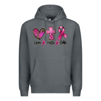 Rock Love Faith cure Breast Cancer Premium Hoodie - FaDigitalArtStudio
