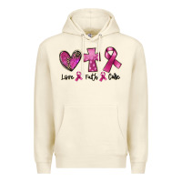 Sandshell Love Faith cure Breast Cancer Premium Hoodie - FaDigitalArtStudio