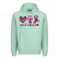 Seafoam Love Faith cure Breast Cancer Premium Hoodie - FaDigitalArtStudio