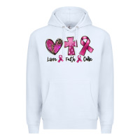 White Love Faith cure Breast Cancer Premium Hoodie - FaDigitalArtStudio