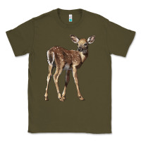 Army Green white tailed fawn deer Classic Tee - LillyAllenDesigns