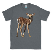 Charcoal Heather white tailed fawn deer Classic Tee - LillyAllenDesigns