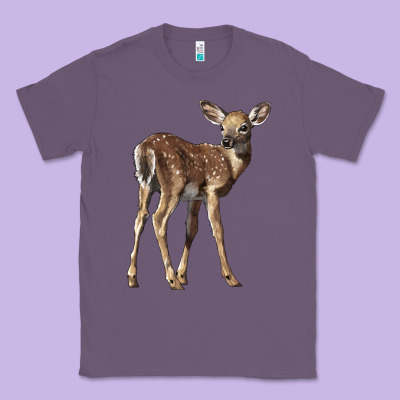 White Tailed Fawn Deer Classic Tee Designed By Lillyallendesigns