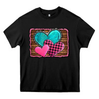 Black valentine's day hearts turquoise heart Heavy Core Tee - AdoDesignShop