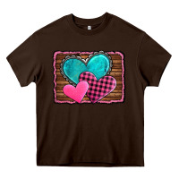 Chocolate Brown valentine's day hearts turquoise heart Heavy Core Tee - AdoDesignShop