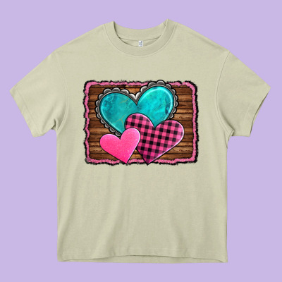 Valentine's Day Hearts Turquoise Heart Heavy Core Tee Designed By Adodesignshop