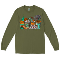 Army Green Basketball coffee cups Long Sleeve Tee - NancyCooperArtShop