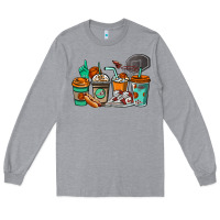 Heather Grey Basketball coffee cups Long Sleeve Tee - NancyCooperArtShop