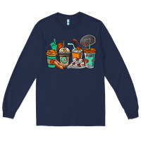 Navy Basketball coffee cups Long Sleeve Tee - NancyCooperArtShop