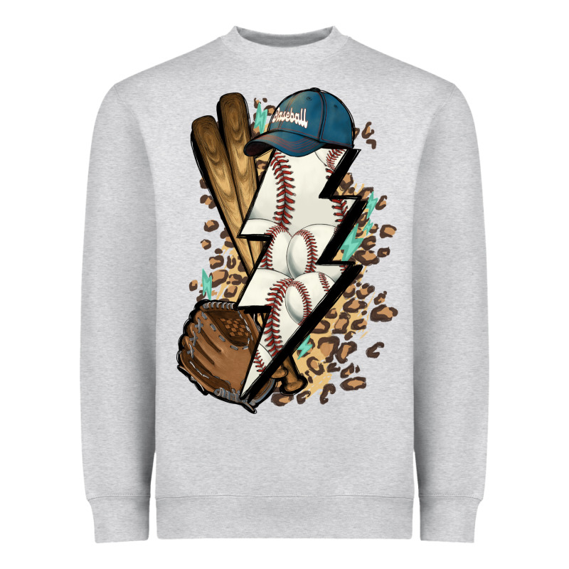 Lightning Bolt Baseball Heavyweight Sweatshirt by HowdyJamesFarm | Teevron