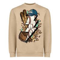 Mushroom Lightning bolt Baseball Heavyweight Sweatshirt - HowdyJamesFarm