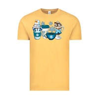 Vintage Mustard Winter Coffee Cups Vintage Tee - Artiststas