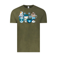 Vintage Olive Winter Coffee Cups Vintage Tee - Artiststas