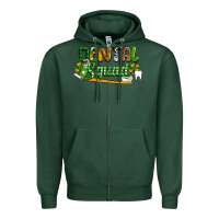Sports Green St. Patrick's Day Dental squad Zipper Hoodie - OliviaCreatesArt
