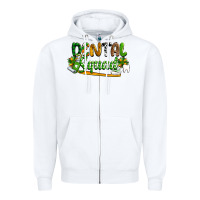 White St. Patrick's Day Dental squad Zipper Hoodie - OliviaCreatesArt