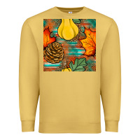 Antique Gold fall pumpkins seamless pattern Premium Sweatshirt - BundleAndBundleShop