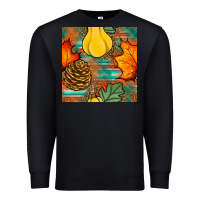 Black fall pumpkins seamless pattern Premium Sweatshirt - BundleAndBundleShop
