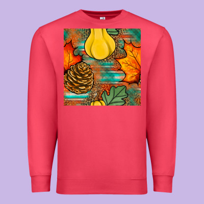 Fall Pumpkins Seamless Pattern Premium Sweatshirt Designed By Bundleandbundleshop