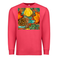 Cardinal fall pumpkins seamless pattern Premium Sweatshirt - BundleAndBundleShop
