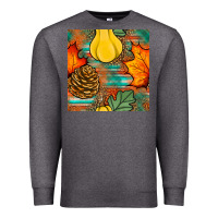 Charcoal Heather fall pumpkins seamless pattern Premium Sweatshirt - BundleAndBundleShop