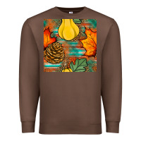 Chestnut fall pumpkins seamless pattern Premium Sweatshirt - BundleAndBundleShop