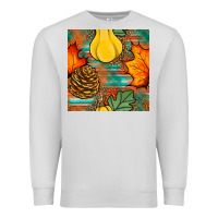Dove Grey fall pumpkins seamless pattern Premium Sweatshirt - BundleAndBundleShop