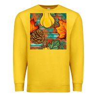 Lemon fall pumpkins seamless pattern Premium Sweatshirt - BundleAndBundleShop