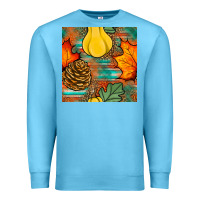 Ocean Blue fall pumpkins seamless pattern Premium Sweatshirt - BundleAndBundleShop