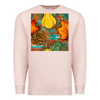 Pale Pink fall pumpkins seamless pattern Premium Sweatshirt - BundleAndBundleShop