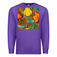 Purple fall pumpkins seamless pattern Premium Sweatshirt - BundleAndBundleShop
