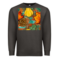 Smoke fall pumpkins seamless pattern Premium Sweatshirt - BundleAndBundleShop