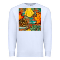 White fall pumpkins seamless pattern Premium Sweatshirt - BundleAndBundleShop