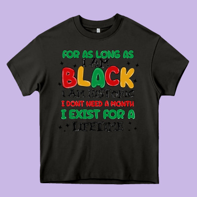 Black  Lifetime Heavy Core Tee Designed By Maliassmallbusiness