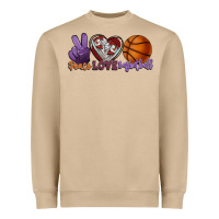 Mushroom Peace love Basketball Heavyweight Sweatshirt - HowdyJamesFarm