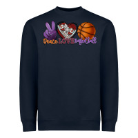 Navy Peace love Basketball Heavyweight Sweatshirt - HowdyJamesFarm