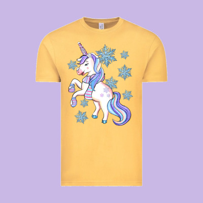 Winter Unicorn Vintage Tee Designed By Artiststas