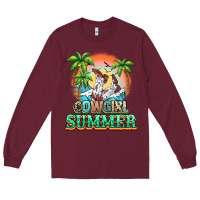Burgundy Cowgirl summer Long Sleeve Tee - NancyCooperArtShop