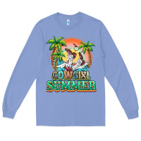 Colony Blue Cowgirl summer Long Sleeve Tee - NancyCooperArtShop