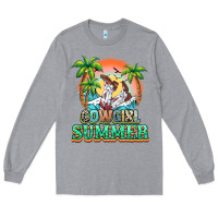 Heather Grey Cowgirl summer Long Sleeve Tee - NancyCooperArtShop