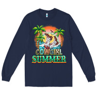 Navy Cowgirl summer Long Sleeve Tee - NancyCooperArtShop