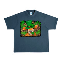Midnight Navy st patricks orange cow with leopard background Urban Heavy Tee - Jasminsmagicworld
